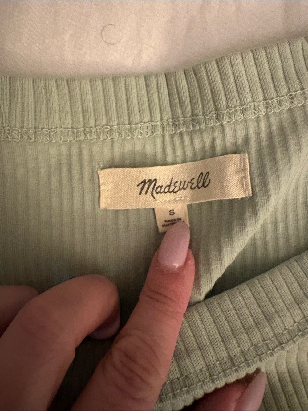 Madewell Women’s Sage Green The Tailored Crop Tank - Picture 7 of 9
